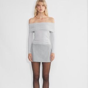 Aritzia Wilfred grey off the shoulder top. Size XS. Brand new with tags!!